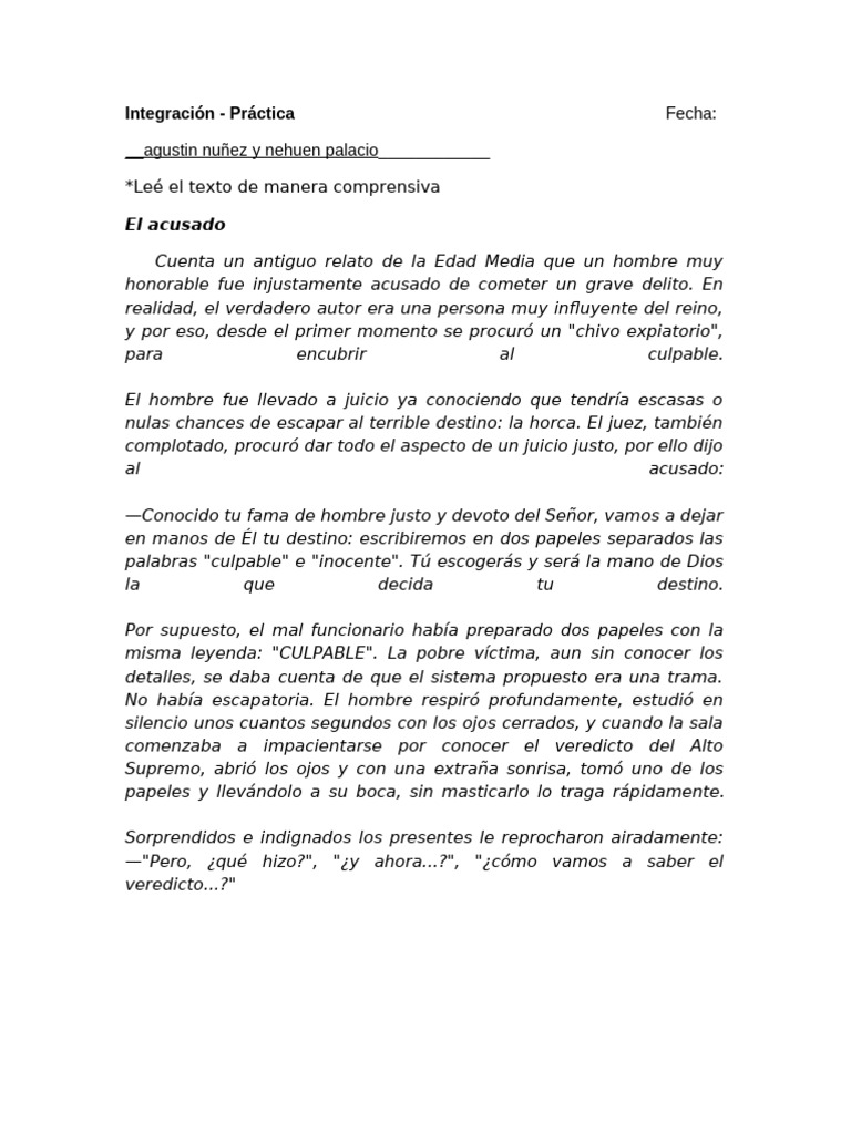 Actividad Acusado 1 | PDF