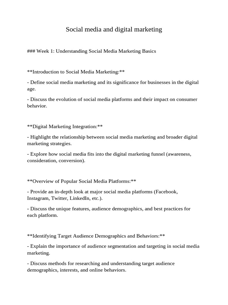 Social Media and Digital Marketing Lecture | PDF | Social Media ...