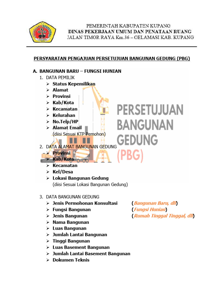 Persyaratan PBG untuk Bangunan Baru | PDF