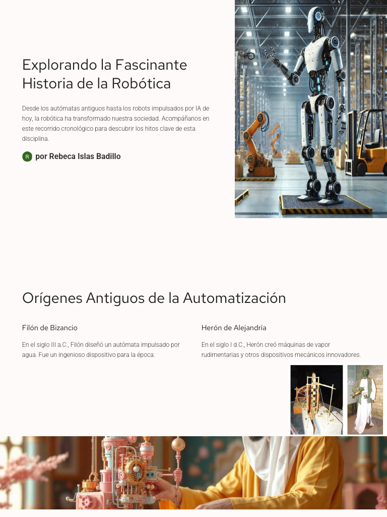 Historia de la Robótica: Evolución y Avances | PDF | Robot | Robótica