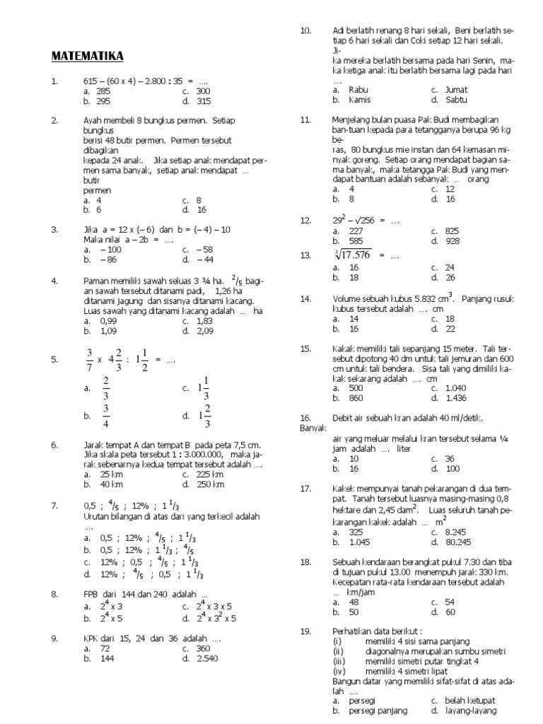 Permen dan Soal Matematika Dasar | PDF | Metode & Bahan Ajar | Sains ...