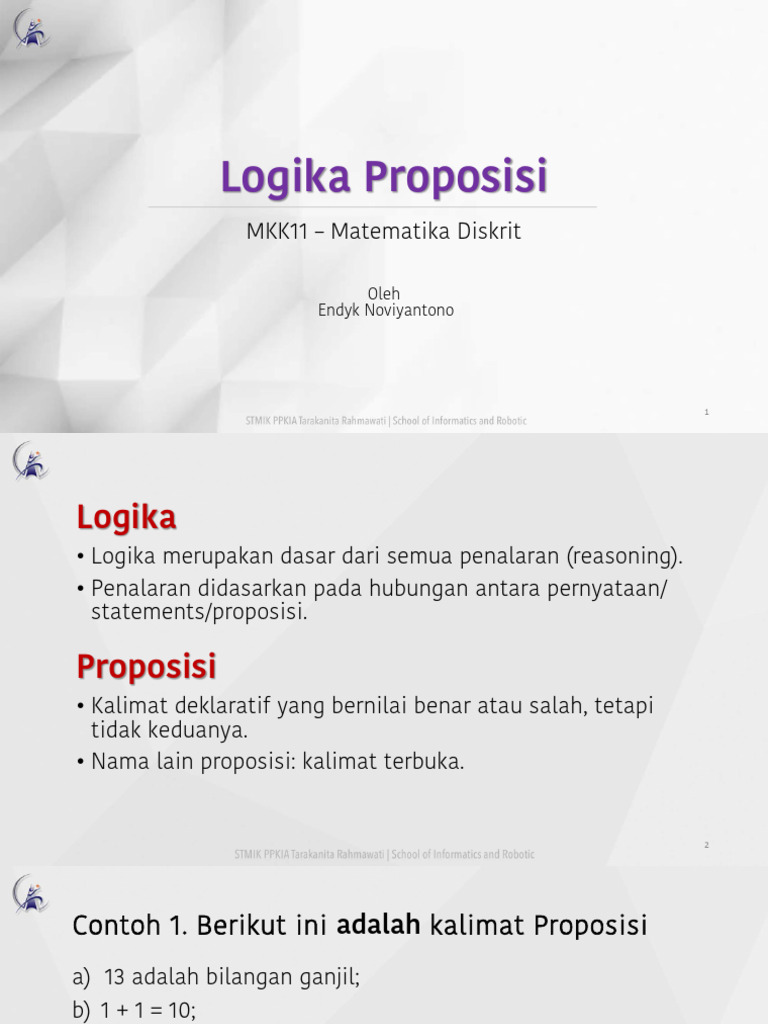 Proposisi dan Logika Dasar | PDF