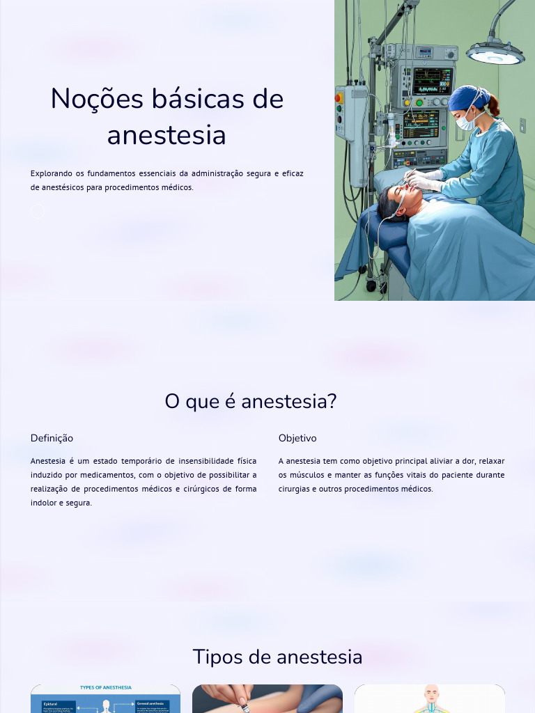Aula 0406 MT RG - Noção Básica de Anestesia | PDF | Anestesia | Dor