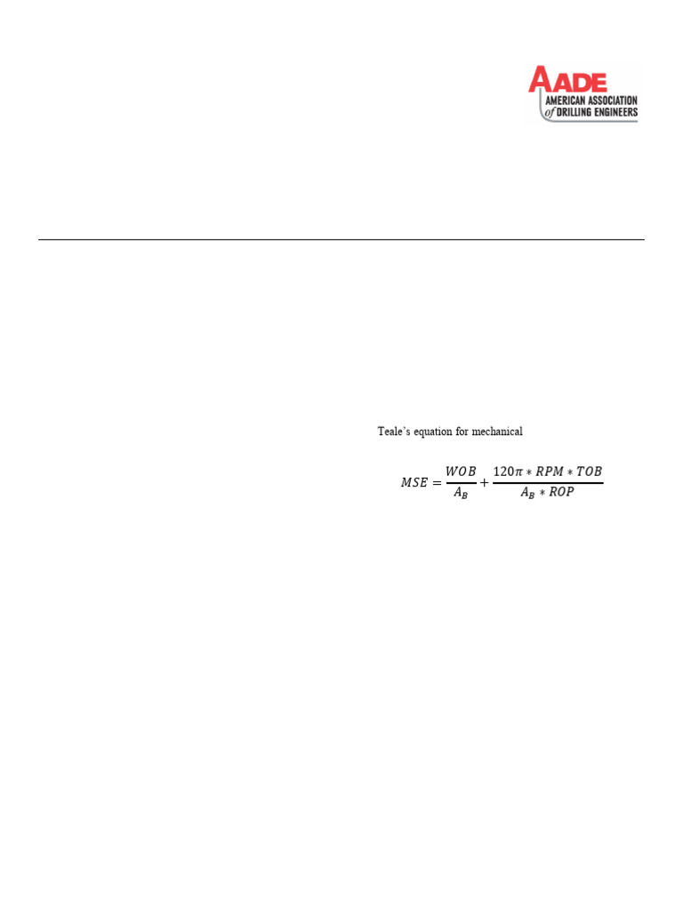 AADE 17 NTCE 033 Menand Dual Gemma2 | PDF | Mean Squared Error | Drilling