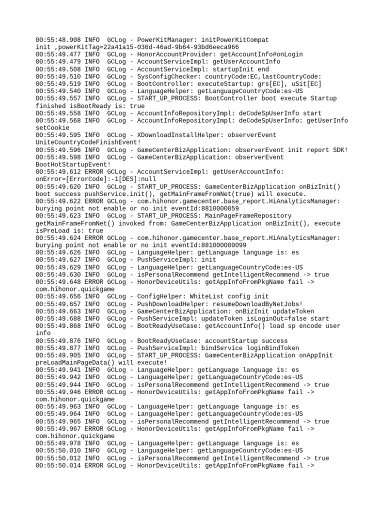 Game Center Initialization Log Analysis | PDF | Internet Protocols ...