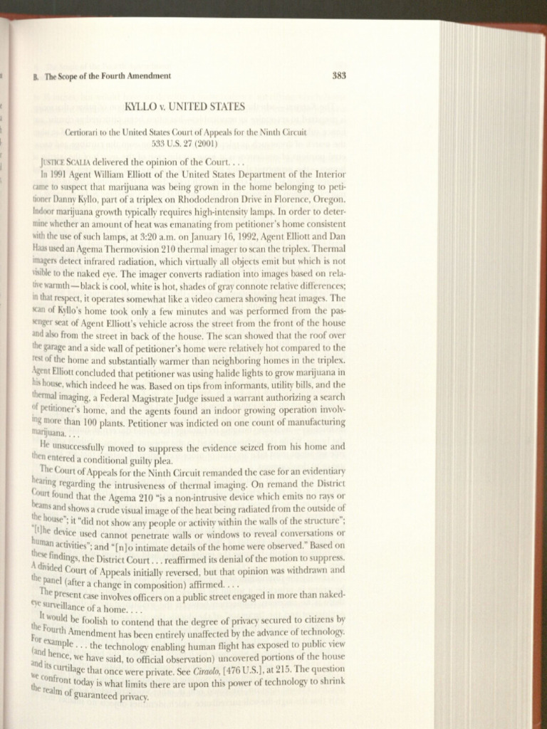 Kyllo v. United States (Criminal Law (Procedural) ) | PDF