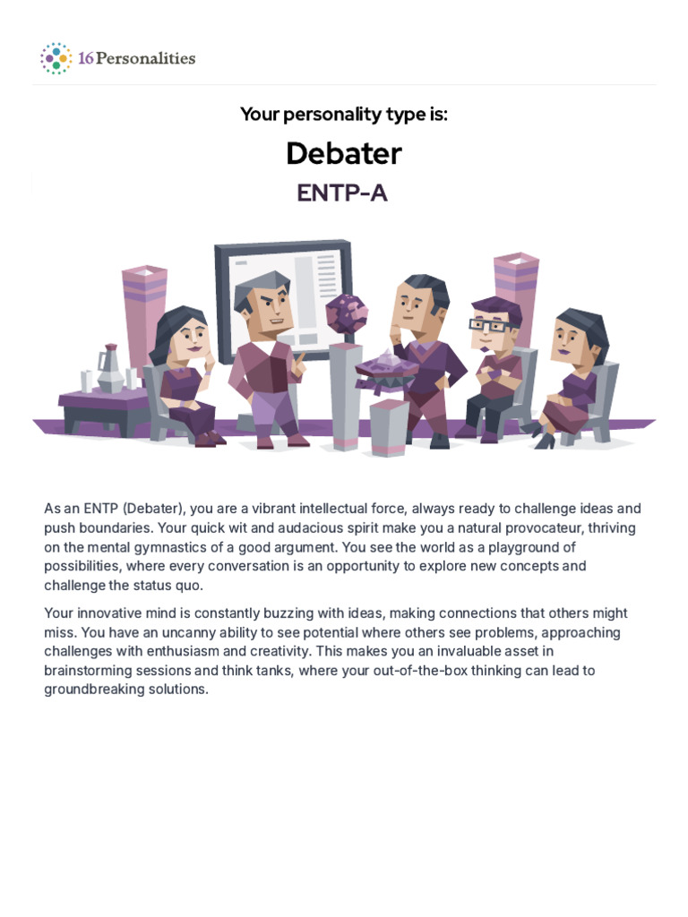 Understanding the ENTP Debater Personality | PDF | Mind | Psychological ...