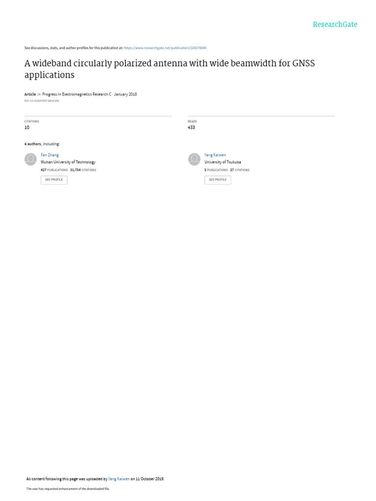 A Wideband Circularly Polarized Antenna With Wide | PDF | Antenna ...