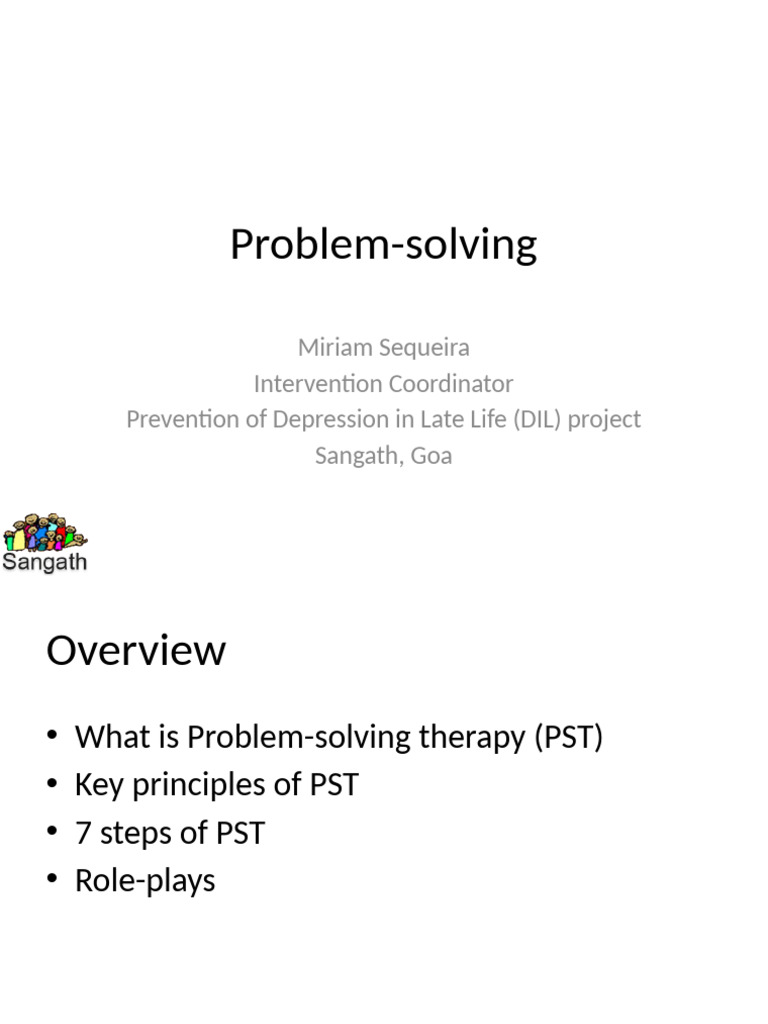 Problem-Solving Therapy Overview | PDF | Mental Health | Mood (Psychology)