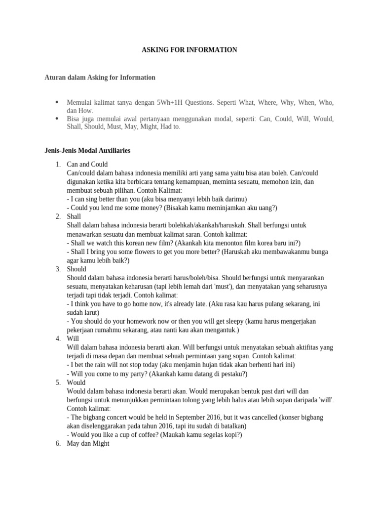 Asking For Information | PDF