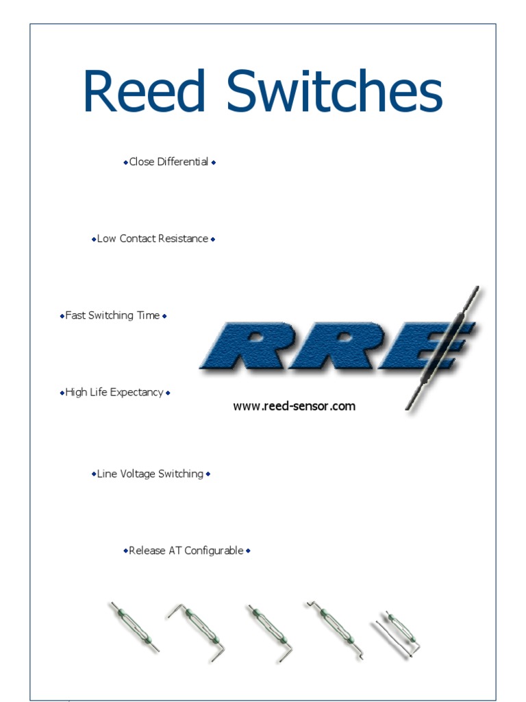 Miniature Reed Switches Overview | PDF | Switch | Relay