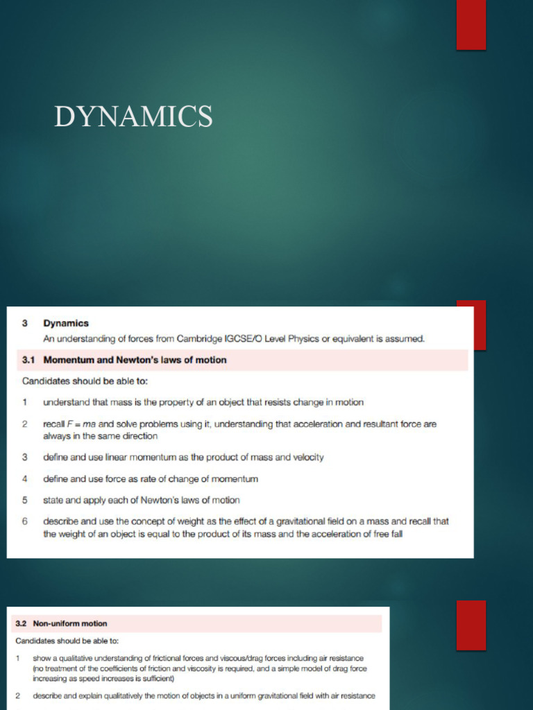 Understanding Dynamics: Mass, Weight, and Motion | PDF | Force | Momentum