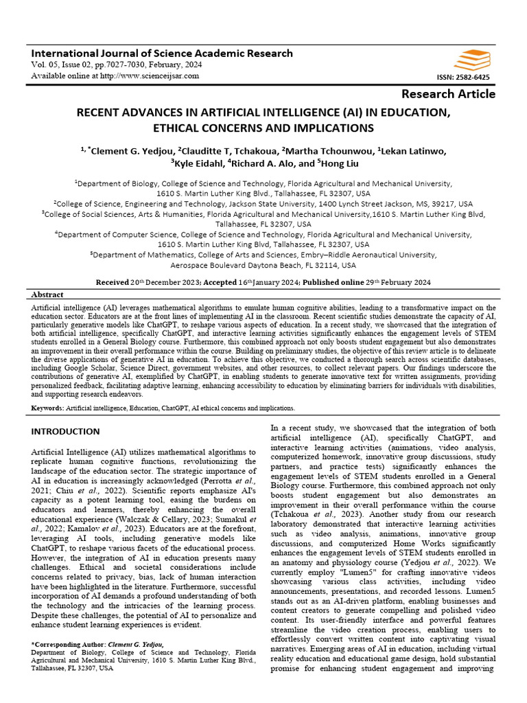 AI Good and Bad and Ethical Concerns in Education | PDF | Artificial ...