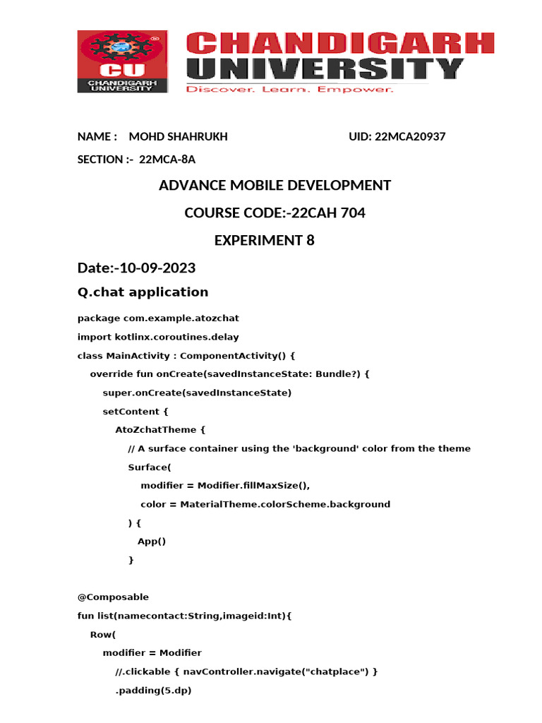 Chat Application Development in Kotlin | PDF