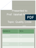 Presented To: Prof. Vaishali Nikam Topic: Quality Circle