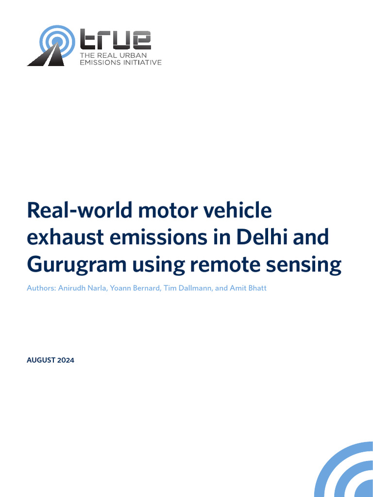 Delhi & Gurugram Vehicle Emissions Study | PDF | Exhaust Gas | Emission ...