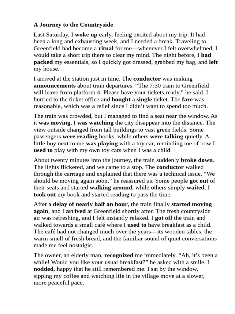 A Journey To The Countryside | PDF | Conductor (Rail)