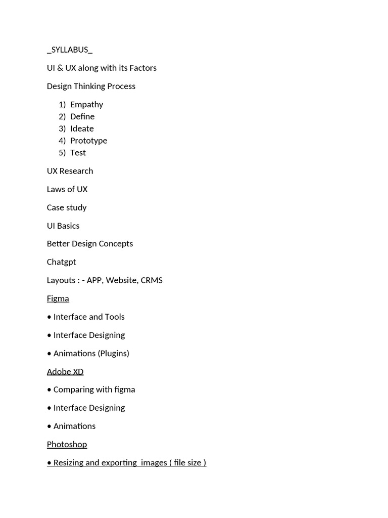 Ui Ux Syllabus | PDF