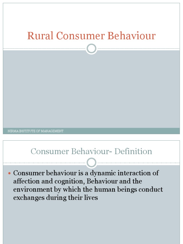 Understanding Rural Consumer Behavior | PDF