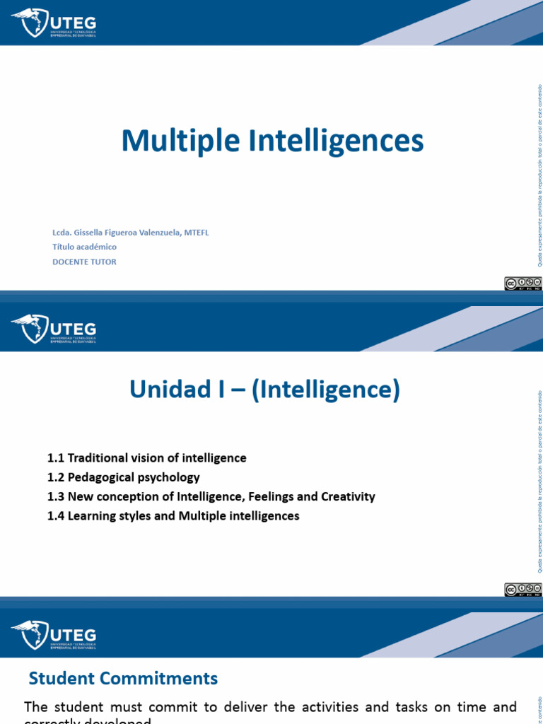 Unit 1 2 Intelligence Multiple Intelligences I | PDF | Intelligence ...