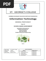 CXC CSEC IT SBA 2025 Guidelines | PDF | Worksheet | Algorithms