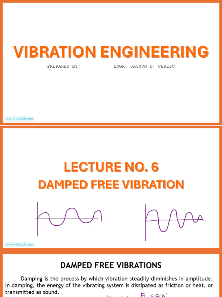 Damped Free Vibration Analysis | PDF | Damping | Continuum Mechanics