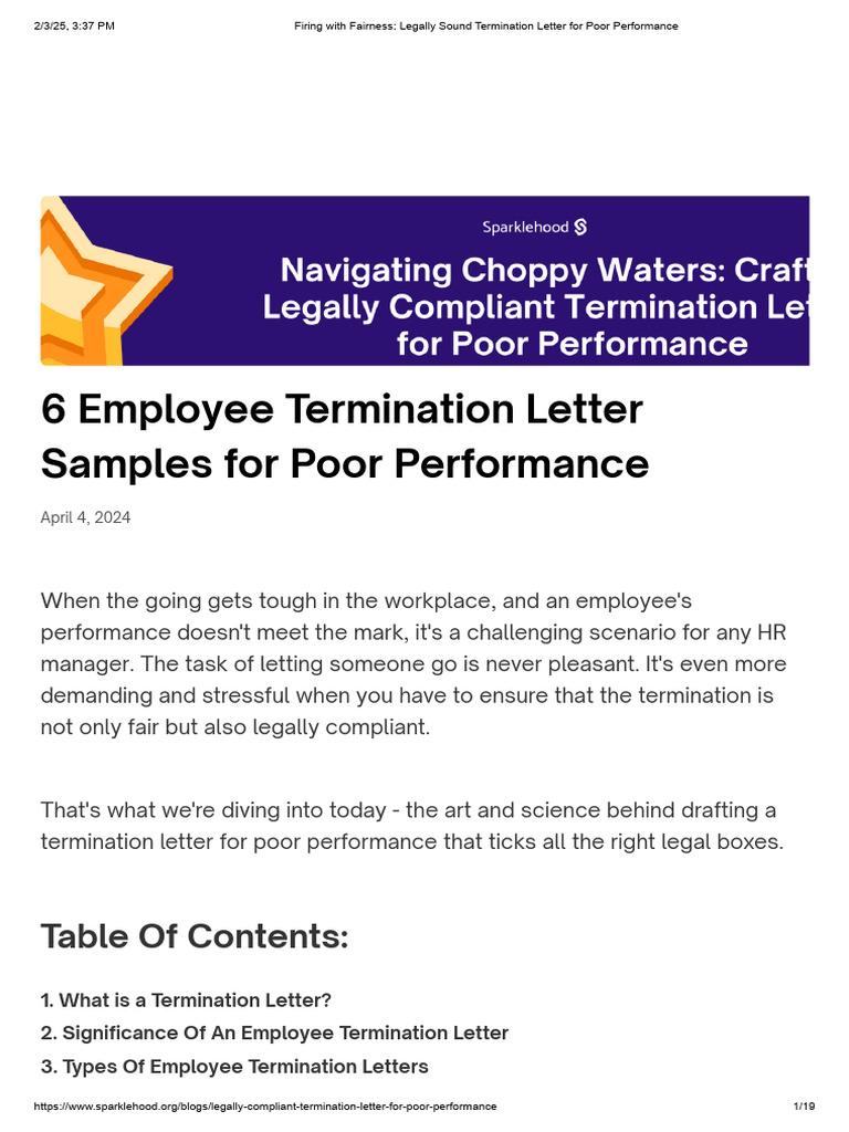 Legally Compliant Termination Letters | PDF | Employment | Layoff