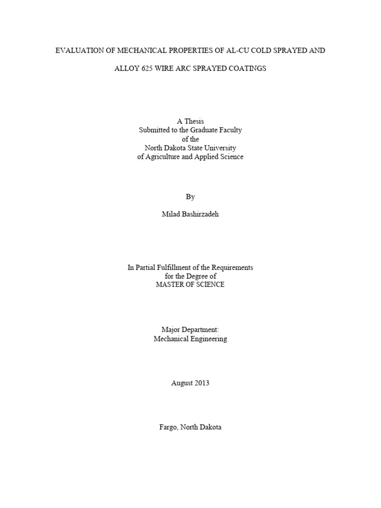 Evaluation of Mechanical Properties of Al-Cu Cold Sprayed and Alloy 625 ...