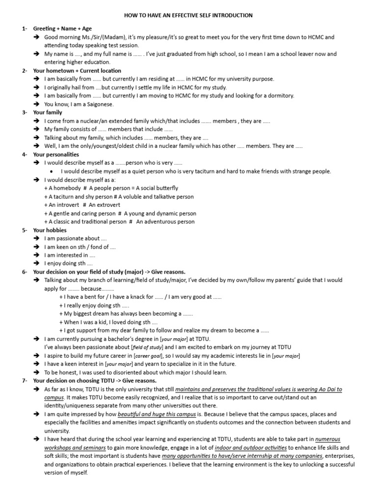 Effective Self-Introduction Guide | PDF | Behavioural Sciences | Psychology