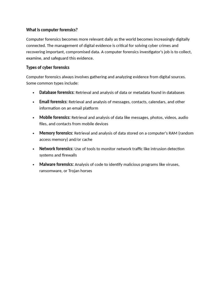 What Is Computer Forensics Pdf