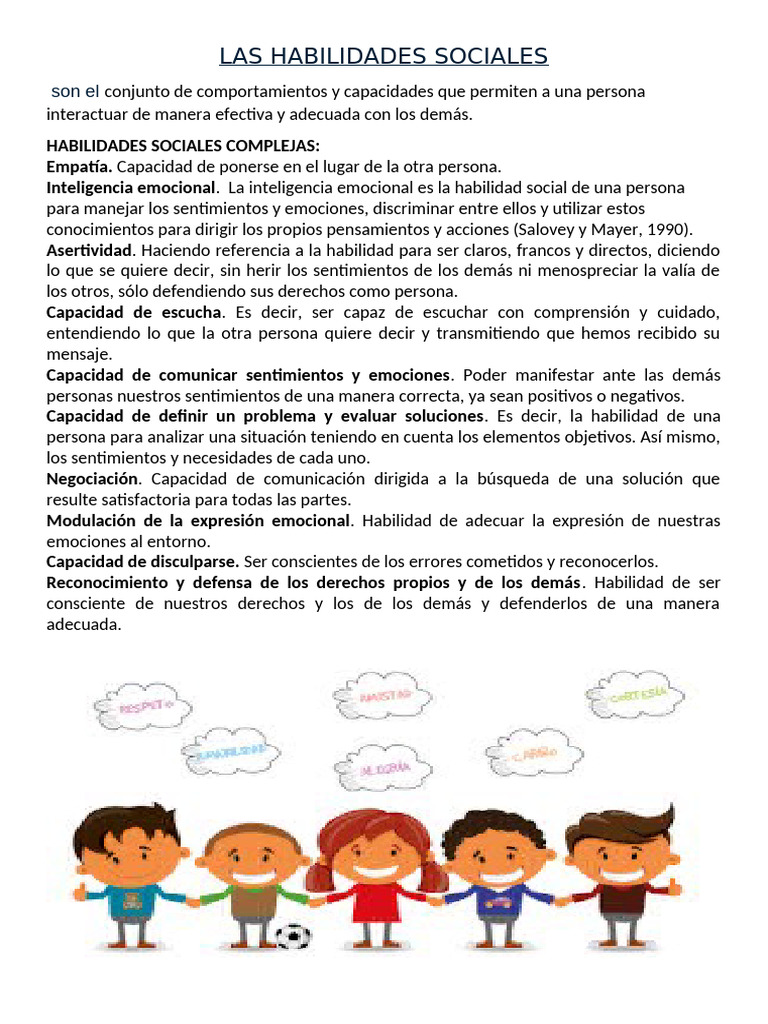 Las Habilidades Sociales y Autoconcepto | PDF | Las emociones ...