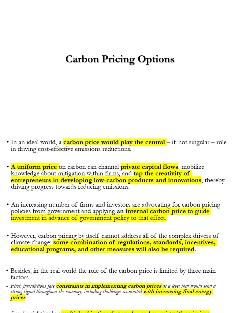 7 - Carbon Pricing Options | PDF | Emissions Trading | Economies