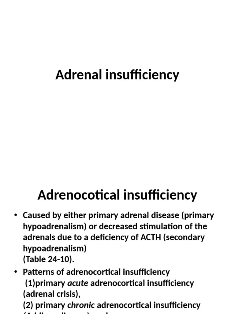 Adrenocortical Insufficiency | PDF | Adrenal Gland | Glands