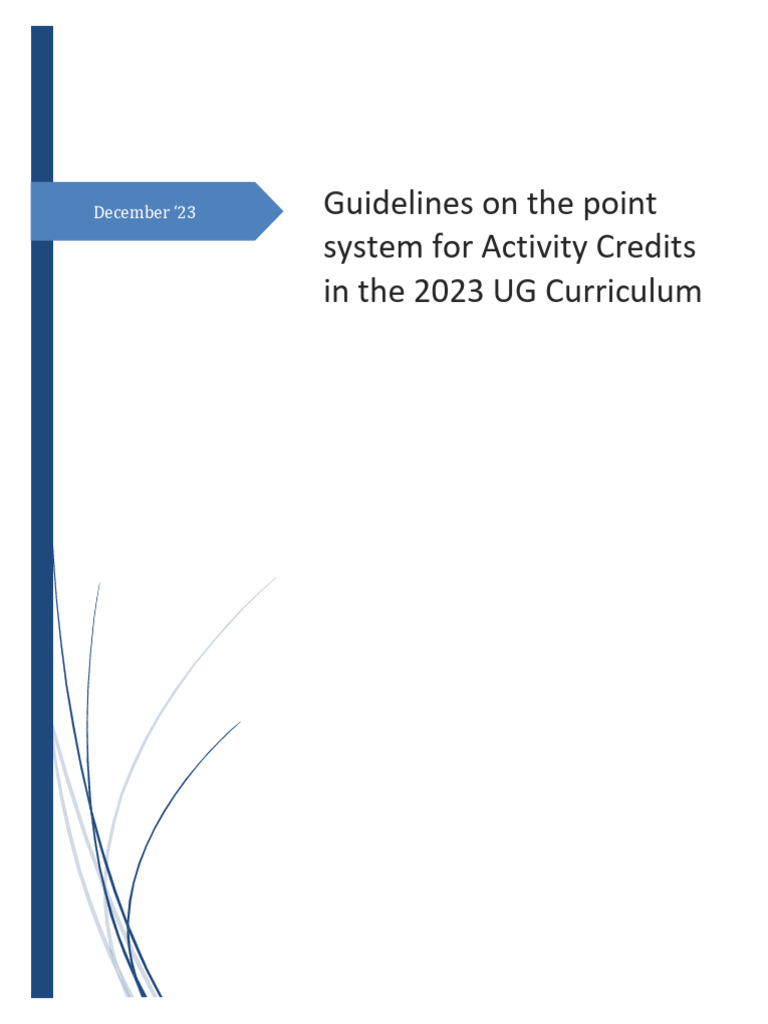 Activity Credits Point System Guidelines | PDF