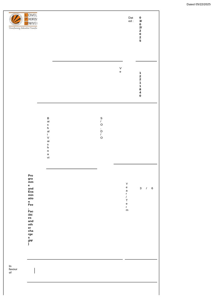 RPT Studentfee Receipt | PDF