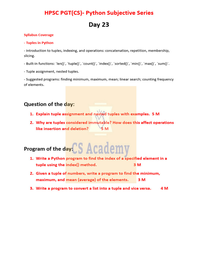 Day 23 Python Answers - 60062370 - 2025 - 05 - 17 - 21 - 28 | PDF ...