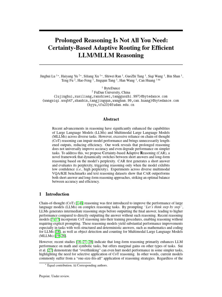 Certainty-Based Adaptive Reasoning in LLMs | PDF | Statistical ...