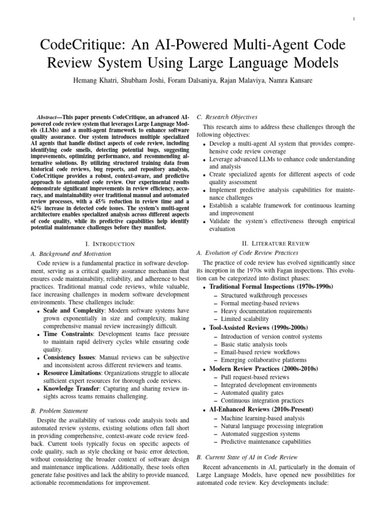 CodeCritique Research Paper | PDF | Program Optimization | Artificial ...