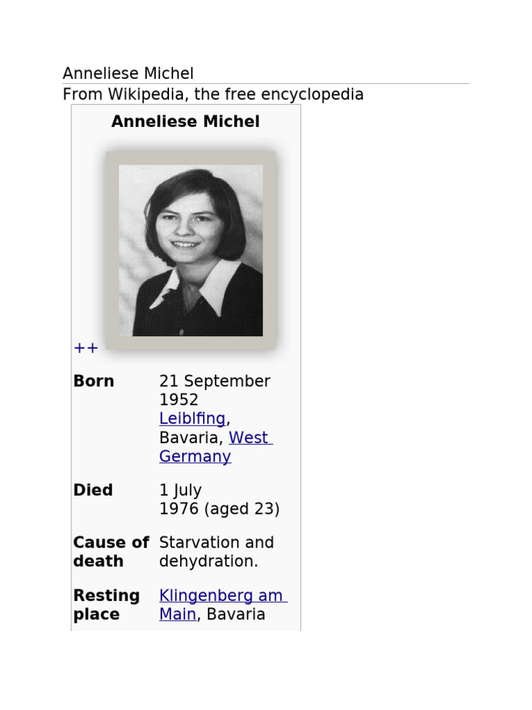 Anneliese Michel: Exorcism and Death | PDF