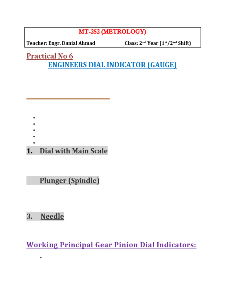 MT-252 Practical 6 | PDF | Tools | Mechanical Engineering