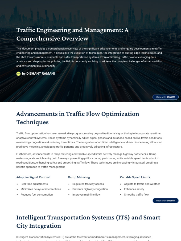 Traffic Engineering and Management A Comprehensive Overview | PDF ...