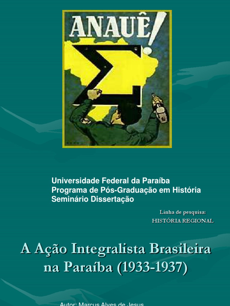 Integralismo na Paraíba (1933-1937) | PDF | Estado | Ciência Política
