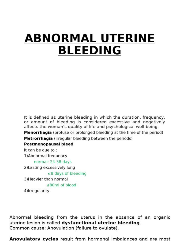 Metrorrhagia: Causes and Management | PDF