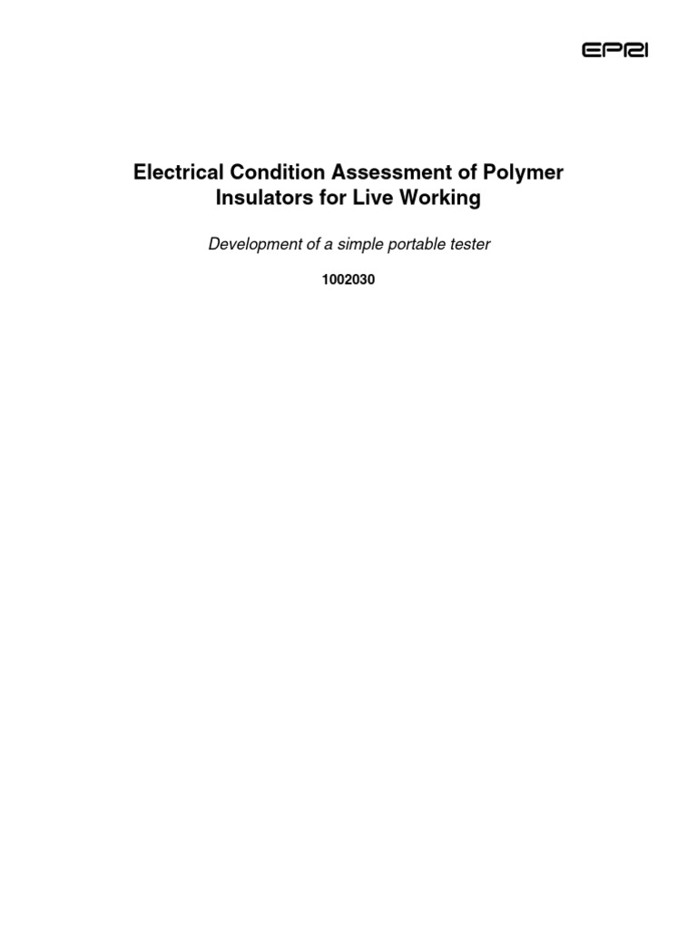 Polymer Insulator Condition Testing Guide | PDF | Capacitor | Insulator ...
