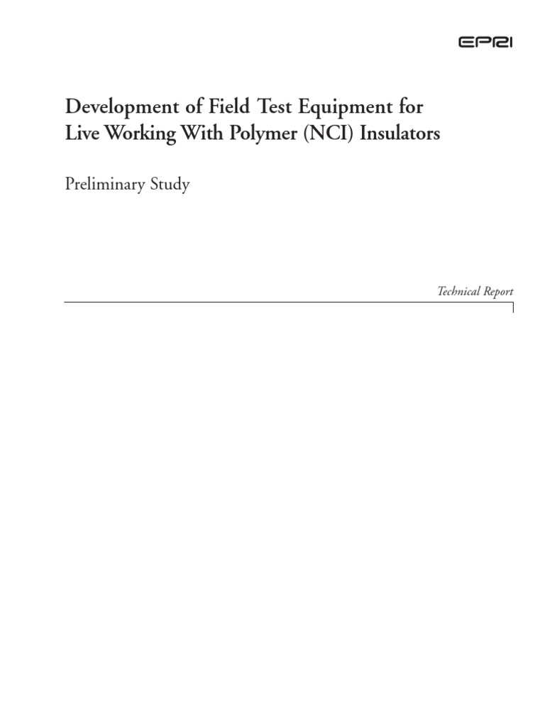 Field Test Euipmentfor Live Working | PDF | Insulator (Electricity ...