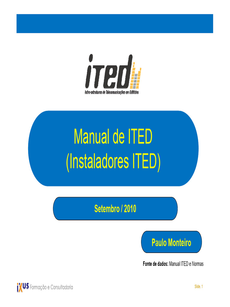 Manual ITED: Normas e Cablagem | PDF | Fibra ótica | Conector elétrico