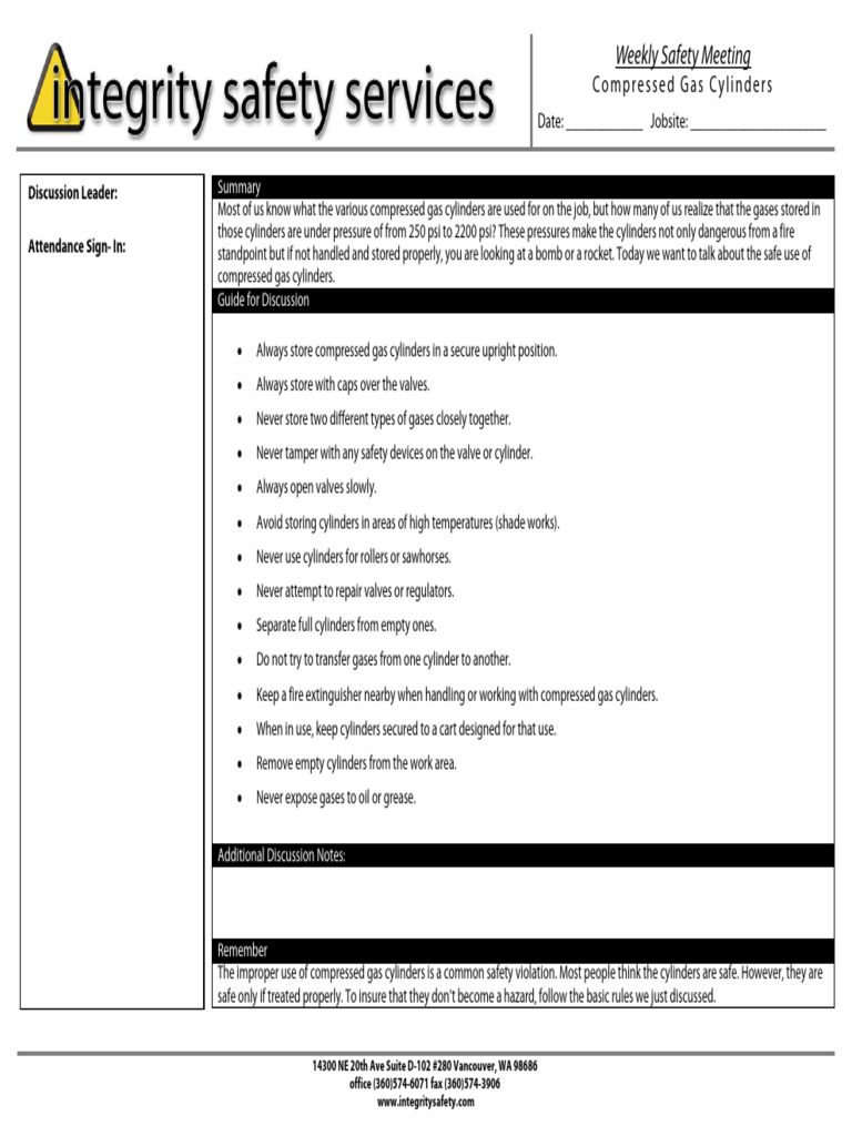 Compressed Gas Cylinder Safety Guide | PDF | Gases | Valve