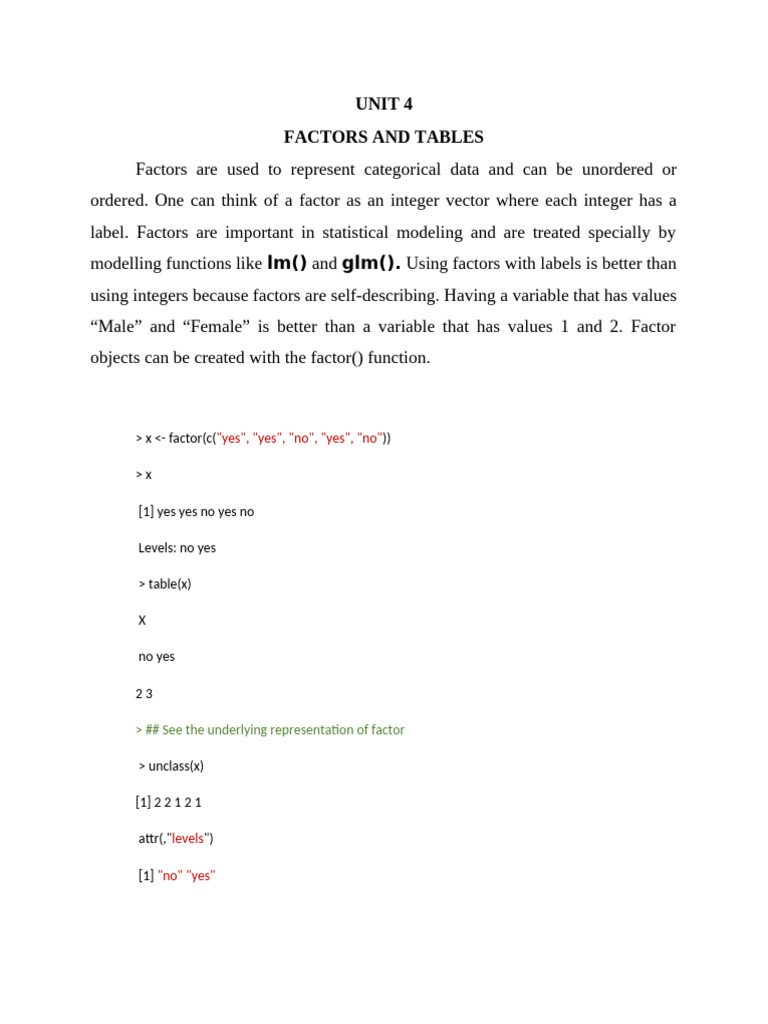 Understanding Factors in R Programming | PDF | Probability Distribution ...