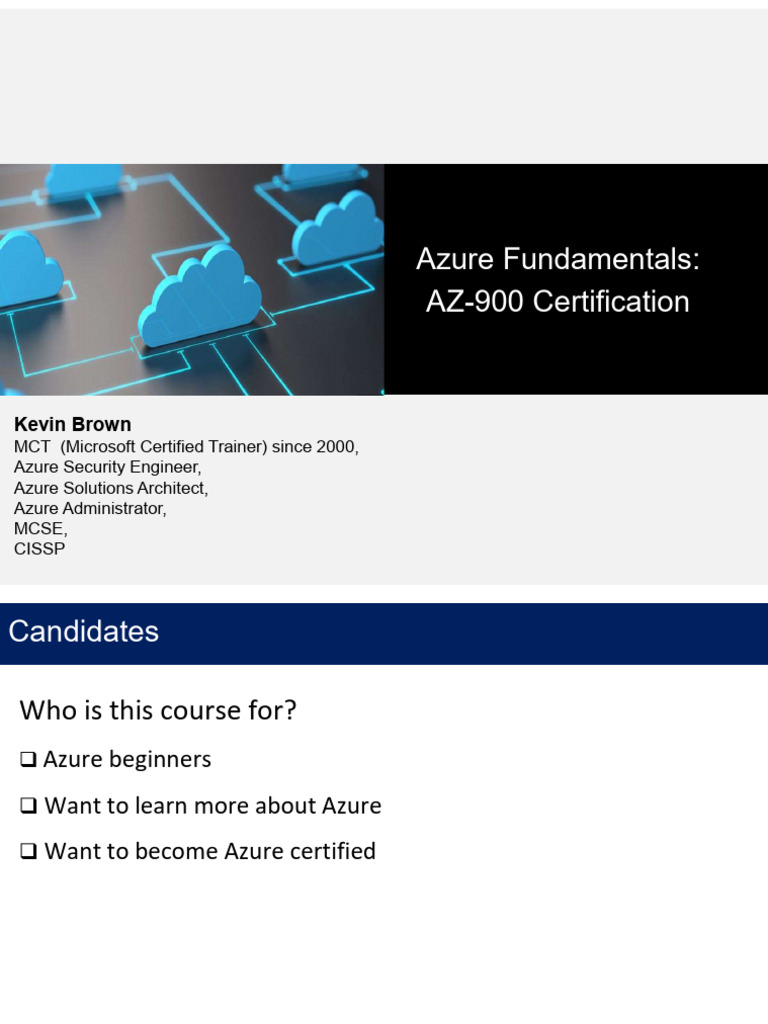 Azure Fundamentals AZ-900 Course Guide | PDF | Cloud Computing ...