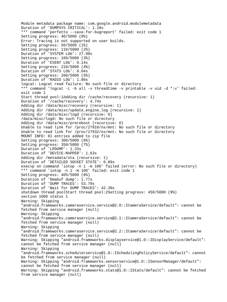 Bugreport 2026C SP1A.210812.003 2022 04 19 22 05 27 Dumpstate - Log ...
